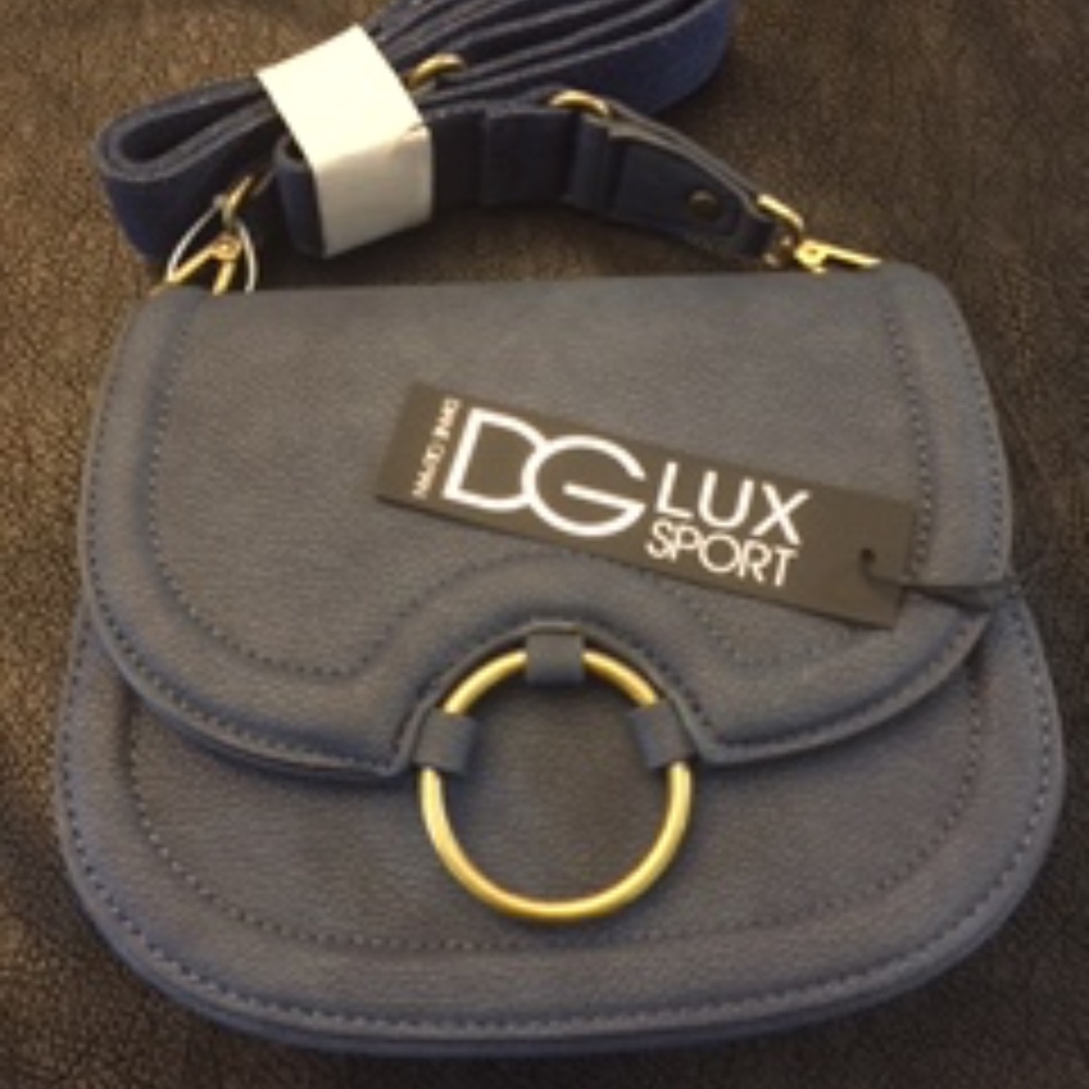 Diane Gilman NWT designer style shoulder purse bag- Dark denim blue
